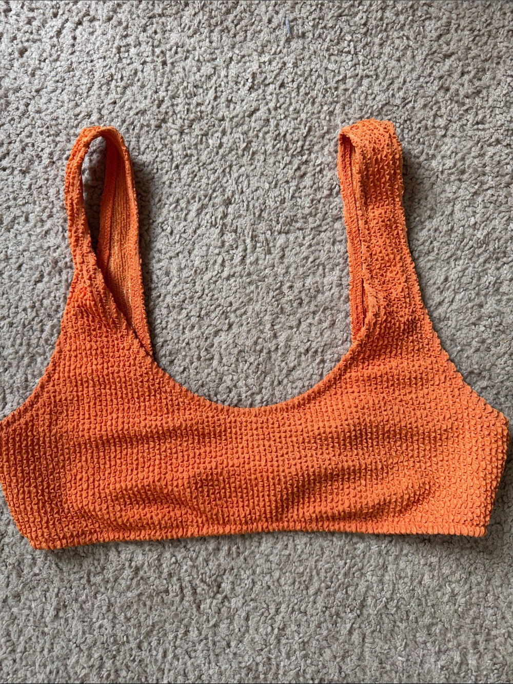 Mango Orange Textured Scoop Bralette